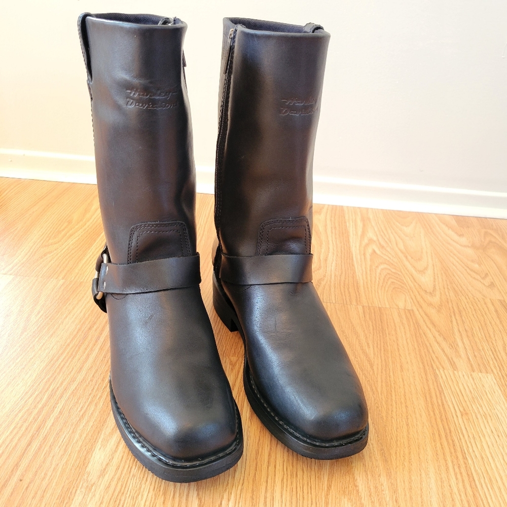 Harley-Davidson Men's Hustin Waterproof Harness Moto Biker Boots  Black Size 10. - Picture 9 of 16